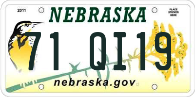 NE license plate 71QI19