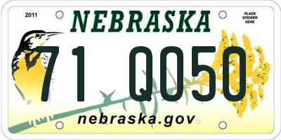 NE license plate 71QO50