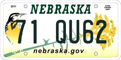 NE license plate 71QU62