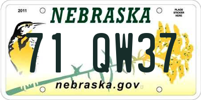 NE license plate 71QW37