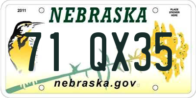 NE license plate 71QX35