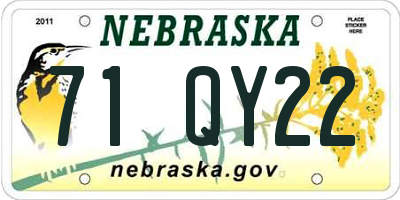 NE license plate 71QY22