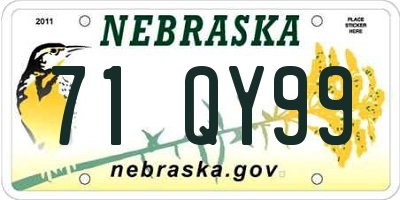NE license plate 71QY99
