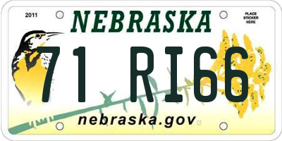 NE license plate 71RI66