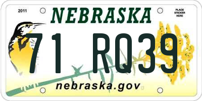 NE license plate 71RQ39