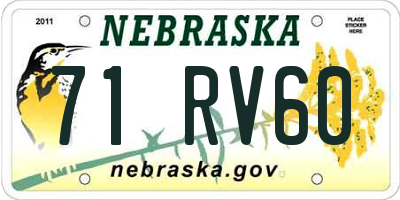 NE license plate 71RV60