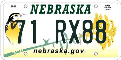 NE license plate 71RX88