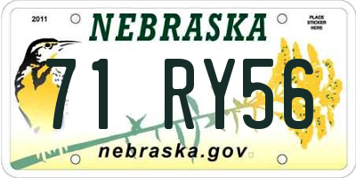 NE license plate 71RY56
