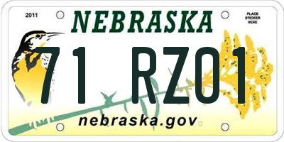 NE license plate 71RZ01