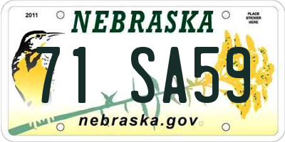 NE license plate 71SA59