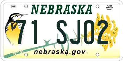NE license plate 71SJ02