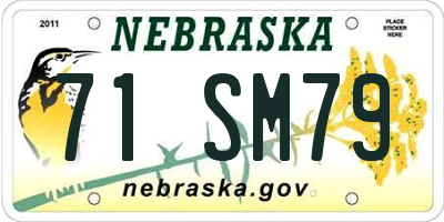 NE license plate 71SM79