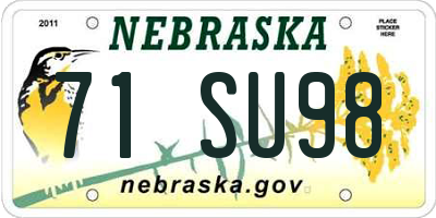 NE license plate 71SU98