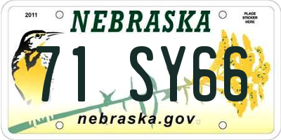 NE license plate 71SY66