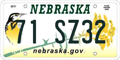NE license plate 71SZ32