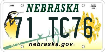 NE license plate 71TC76