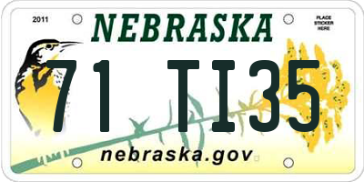 NE license plate 71TI35