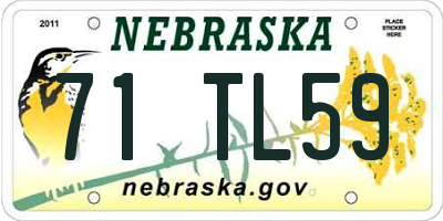 NE license plate 71TL59