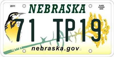 NE license plate 71TP19