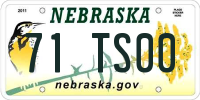 NE license plate 71TS00