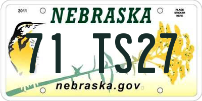 NE license plate 71TS27