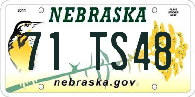 NE license plate 71TS48