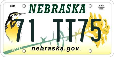 NE license plate 71TT75