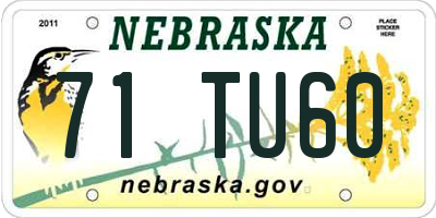 NE license plate 71TU60