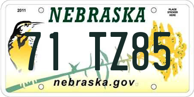 NE license plate 71TZ85