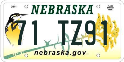 NE license plate 71TZ91