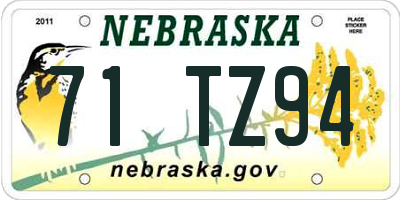 NE license plate 71TZ94