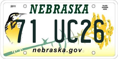 NE license plate 71UC26