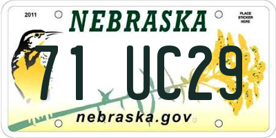 NE license plate 71UC29