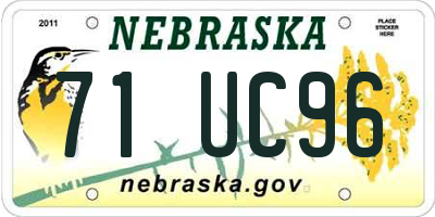 NE license plate 71UC96