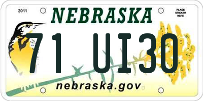 NE license plate 71UI30