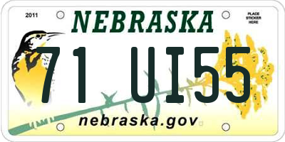 NE license plate 71UI55