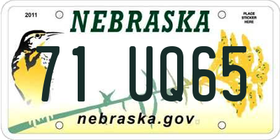NE license plate 71UQ65