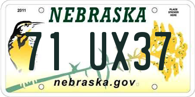 NE license plate 71UX37