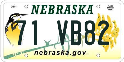 NE license plate 71VB82