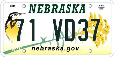 NE license plate 71VD37
