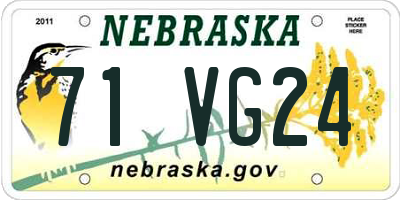 NE license plate 71VG24