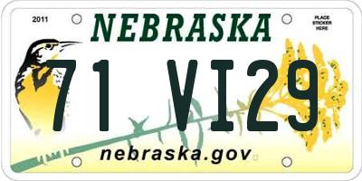 NE license plate 71VI29