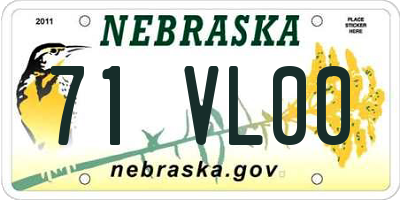NE license plate 71VL00