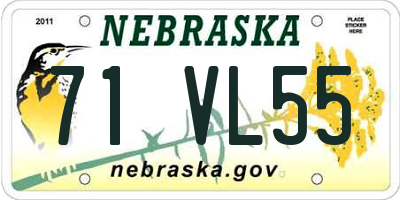 NE license plate 71VL55