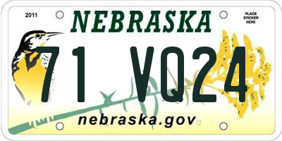NE license plate 71VQ24