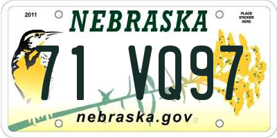 NE license plate 71VQ97