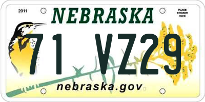 NE license plate 71VZ29