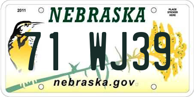 NE license plate 71WJ39