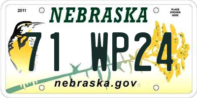 NE license plate 71WP24