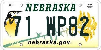 NE license plate 71WP82